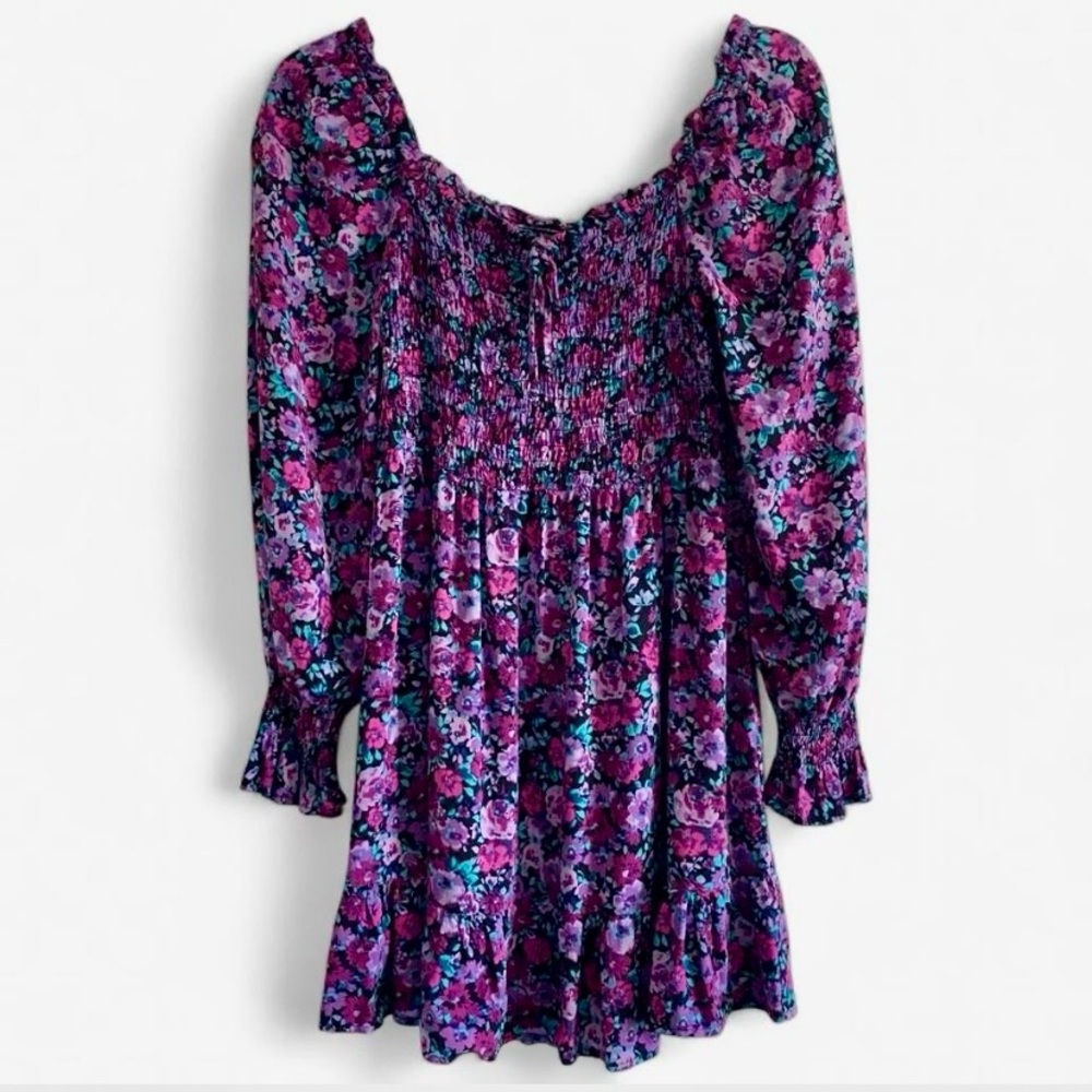 Wild Fable Smocked Floral Mini Dress Puff Sleeve Cottagecore Fairy Small
